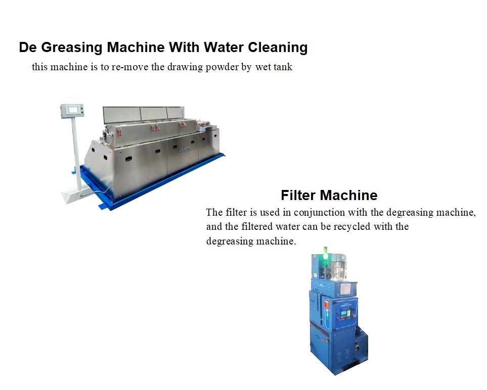 De-Greasing and Filter Machine as part off a full set of welding wire production line