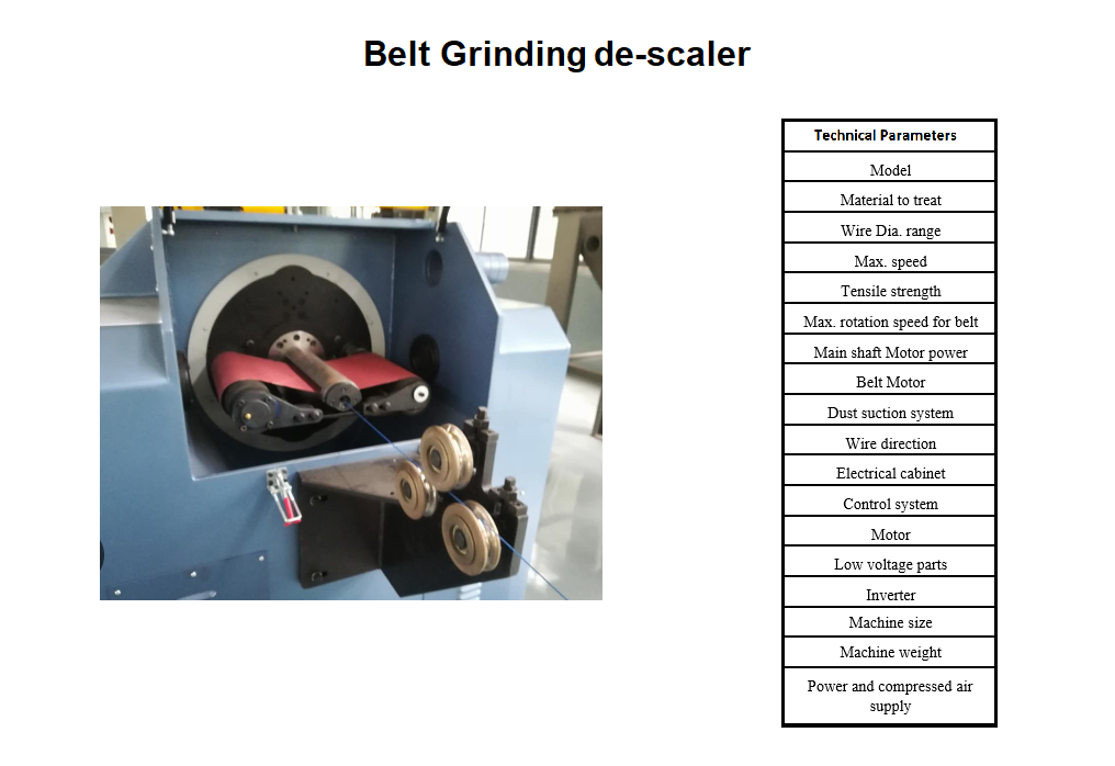 Belt Grinding De-Scaler as the part of wire drawing production line