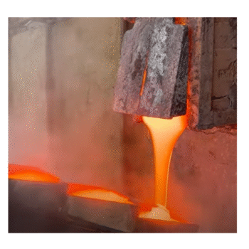 Molten soluble silicate is drawn from the furnace