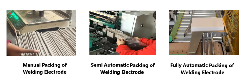 Manual , Semi Auto and Full Auto Packing in Welding Electrode Production