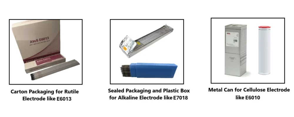 Depending on the nature of the welding electrode, the final packaging will vary.