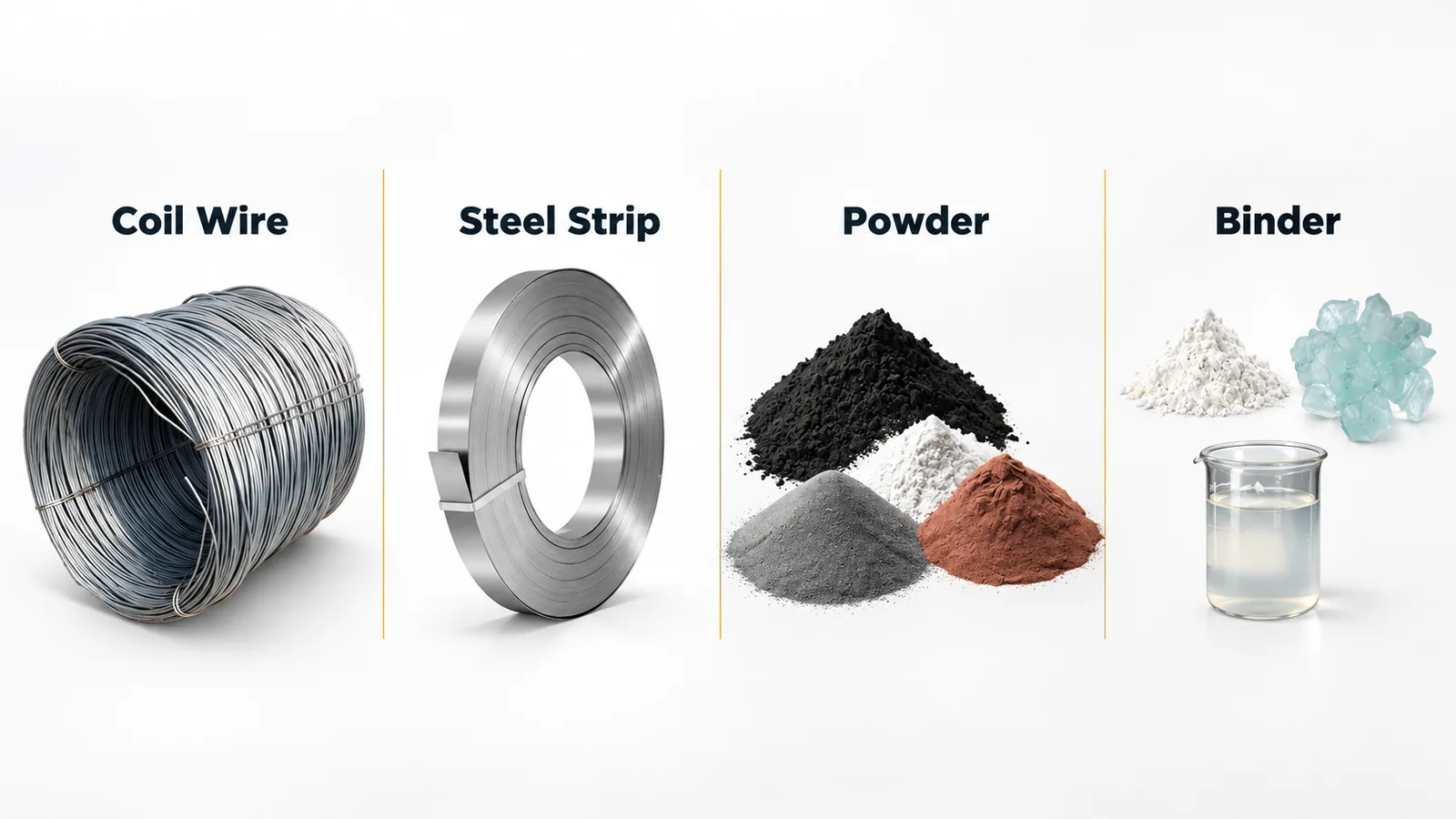 Raw material groups used in welding consumables manufacturing